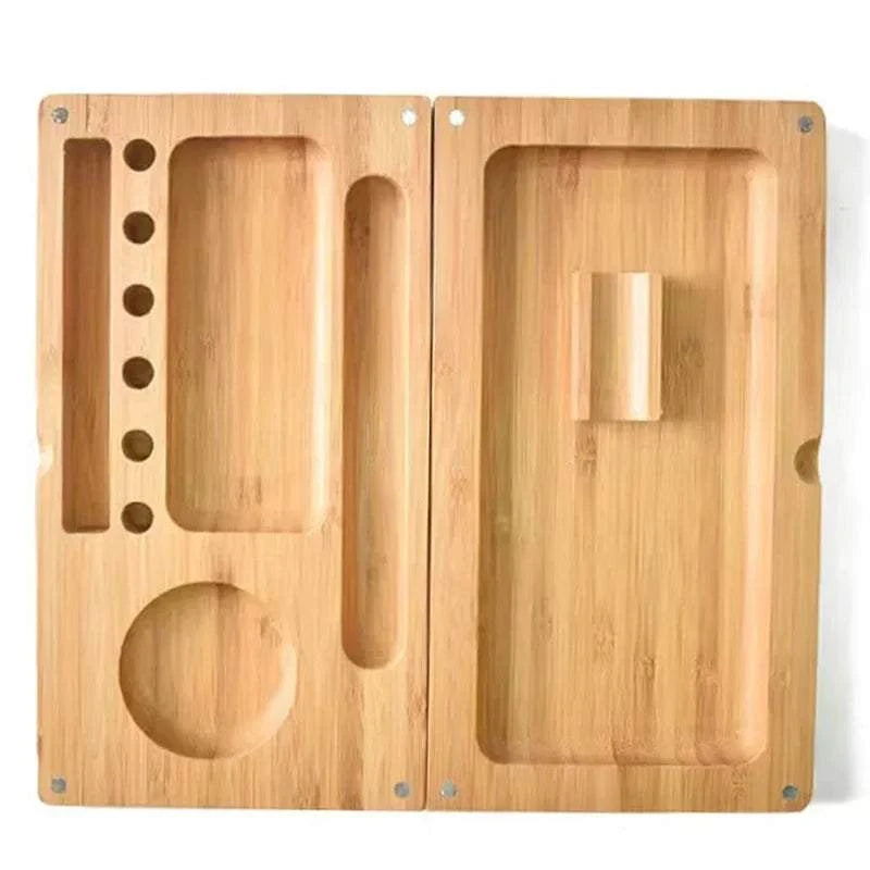 Rolling Tray Set Double-layer Magnetism Rolling Console Grinding Tray Pure Solid Durable All in One Wood Cigarette Tra Good Vibrations Adult Super Store
