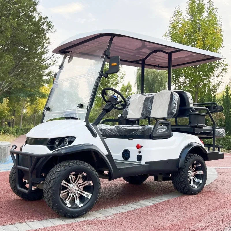 New Hunting Club Street Legal Utility Vehicle Electric Lithium Golf Cart 2/4/6 Seaters Solar Powered Unlimited Electricity Good Vibrations