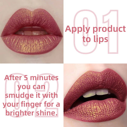 14 Colors Glitter Metallic Lip Glaze Shiny Long Lasting Lip Gloss Waterproof Liquid Lipstick Makeup Lip Oil Lip Tint Gifts for W Good Vibrations