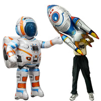 4D Standing Astronaut Spaceman Balloons Rocket Foil Balloons Kids Toys Baby Shower Outer Space Themed Birthday Party Decorations Good Vibrations