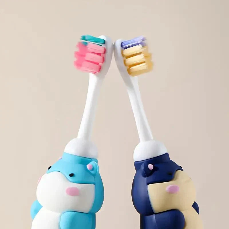 Baby Toothbrush - Cute Animal Pattern (Panda, Blue Whale, Seal)-Super Soft Microfiber Bristles, Gentle Gum Protection, Fragrance-Free, Ergonomic Handles for Infants and Toddlers Good Vibrations