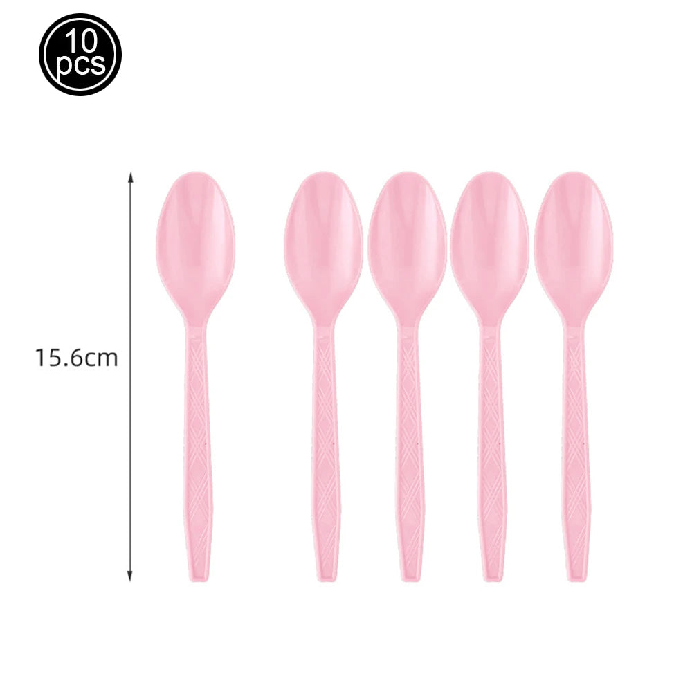 Pink Party Disposable Tableware Solid Color Party Pink Plates Cup Tablecloth Birthday Wedding Baby Shower Picnic Party Supplies Good Vibrations