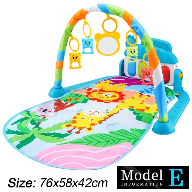 Baby Fitness Stand Music Play Gym Activity Toys Newborn Piano Crawling Blanket Pedal Game Pad Early Education 0-36 Months Gifts Good Vibrations