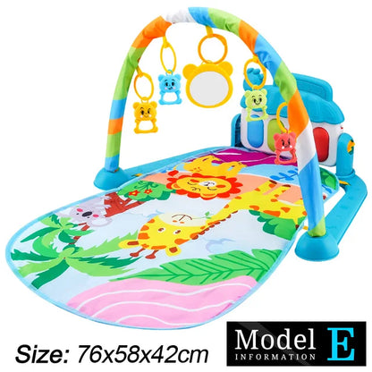 Baby Fitness Stand Music Play Gym Activity Toys Newborn Piano Crawling Blanket Pedal Game Pad Early Education 0-36 Months Gifts Good Vibrations