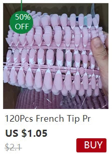 120pcs Pink French Tip Press-On Nails Medium Length Square Shape With Glossy Finish False Nails Full Cover Pre-Shaped Fake Nails Good Vibrations