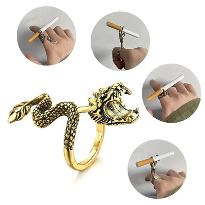 1PC Dragon Rings Cigarette Holder Rack Finger Clip Smoke Cool Gadgets For Man Gifts Smoker Tools Smoking Accessories Good Vibrations Adult Super Store
