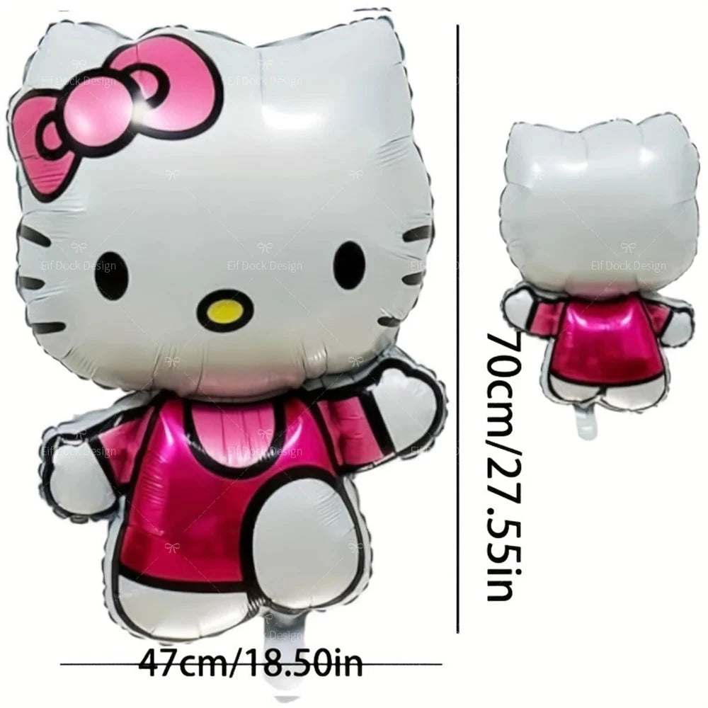Sanrio Party Balloon Decoration Cute Hello Kitty Birthday Kids Theme Scene Layout Hello Kitty Room Decor Kawaii Gift for Girl Good Vibrations