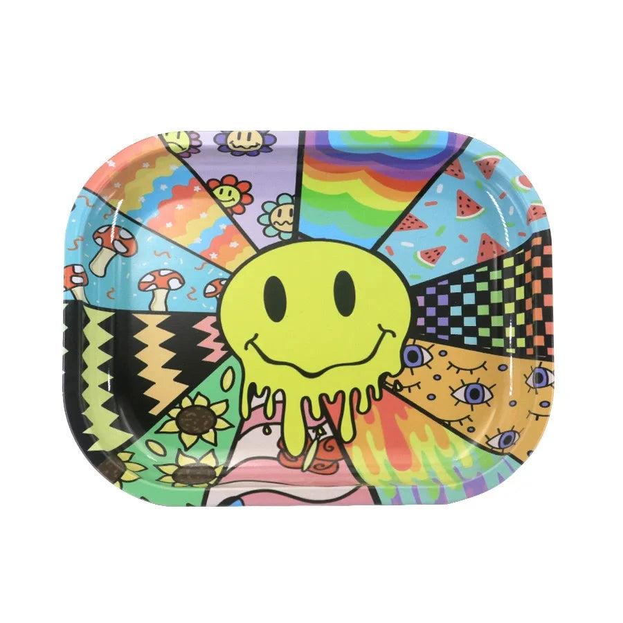 Rolling Tray Smoking Grinder Accessories Cigar Hand Roll Tinplate Tray Ashtray Home Party Gifts for Men Women Good Vibrations Adult Super Store