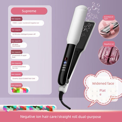 YATENG Ceramic Electric Hair Straightener Corn Stigma Wave Plate Hair Straightener Hair Curler Hair Curler and Straightener Dual-Use Inner Buckle Straightening Does Not Hurt Hair Good Vibrations