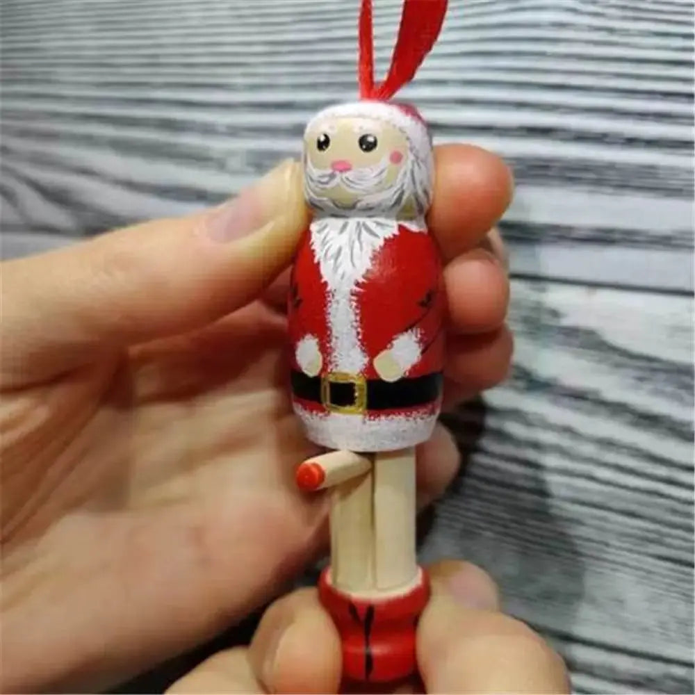 Christmas Wood Novel Holiday Hanging Party Decors Funny Santa Ornament Christmas Tree Decoration Good Vibrations
