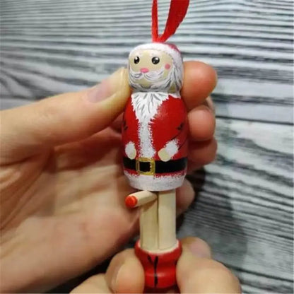 Christmas Wood Novel Holiday Hanging Party Decors Funny Santa Ornament Christmas Tree Decoration Good Vibrations