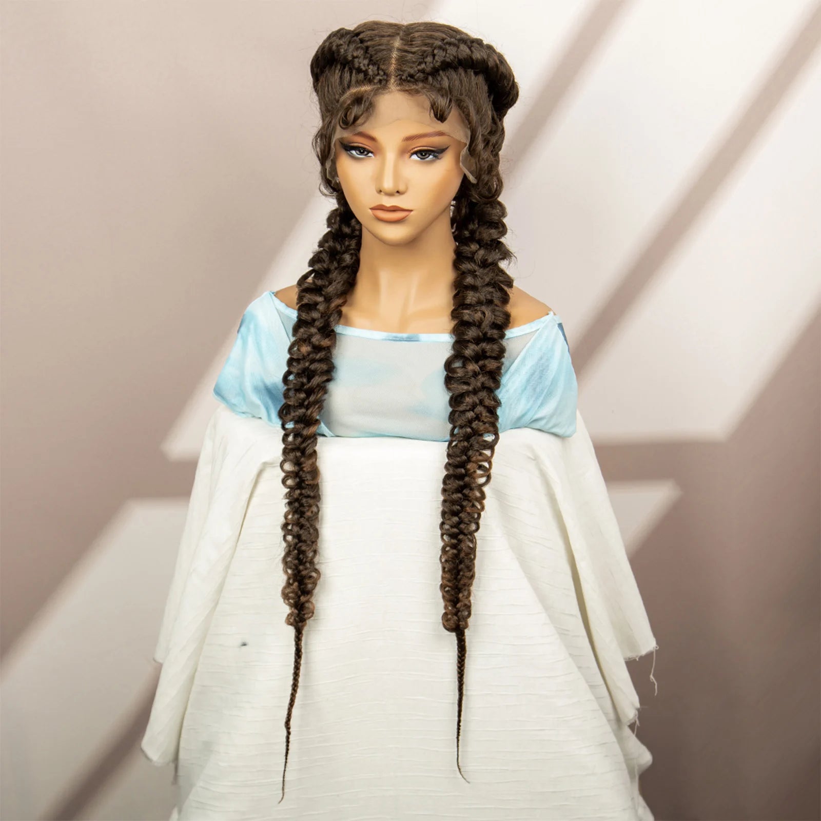 Synthetic Goddess Braided Wigs Cornrow Braided Wigs with Baby Hair Braids Wigs for Women Daily Use Knotless Wigs Good Vibrations