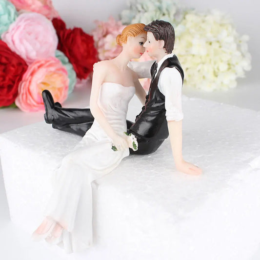 2025 Cake Toppers Dolls Bride and Groom Figurines Funny Wedding Cake Toppers Stand Topper Decoration Supplies Marry Figurine Good Vibrations