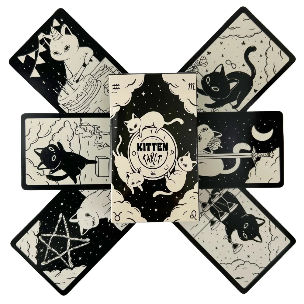 Cat Kitten Tarot Cards A 78 Deck Oracle English Visions Divination Edition Borad Playing Games Good Vibrations