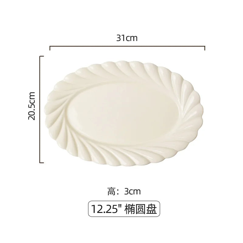 Early Spring Simple Dish Set Home Ins Wind Ceramic Tableware Light Luxury Modern Good Vibrations