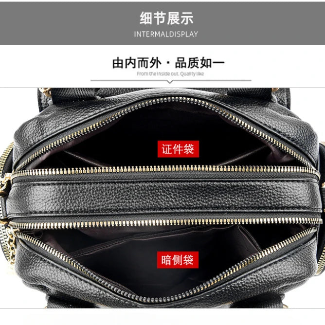 Luxury Designer Purse and Handbag Fashion High Quality Women's Shoulder Bag Large Capacity Soft Leather Locomotive Crossbody Bag Good Vibrations