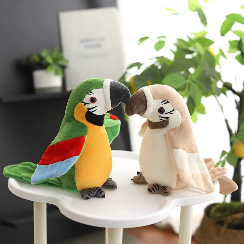 Talking Parrot Toy Interactive Stuffed Animal Plush Toy for Kids Record Parrot Repeat What You Say Funny Bird Toy Children Gift Good Vibrations