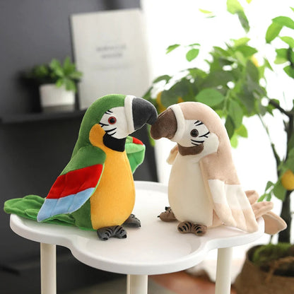 Talking Parrot Toy Interactive Stuffed Animal Plush Toy for Kids Record Parrot Repeat What You Say Funny Bird Toy Children Gift Good Vibrations