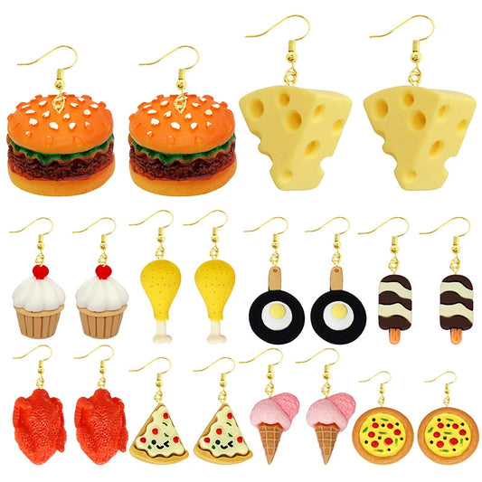 Earrings For Women Girls Cute Foods Hamburg Pizza Chicken Leg Candy Bottle Handmade Candy Kids Funny Resin Good Vibrations Adult Super Store