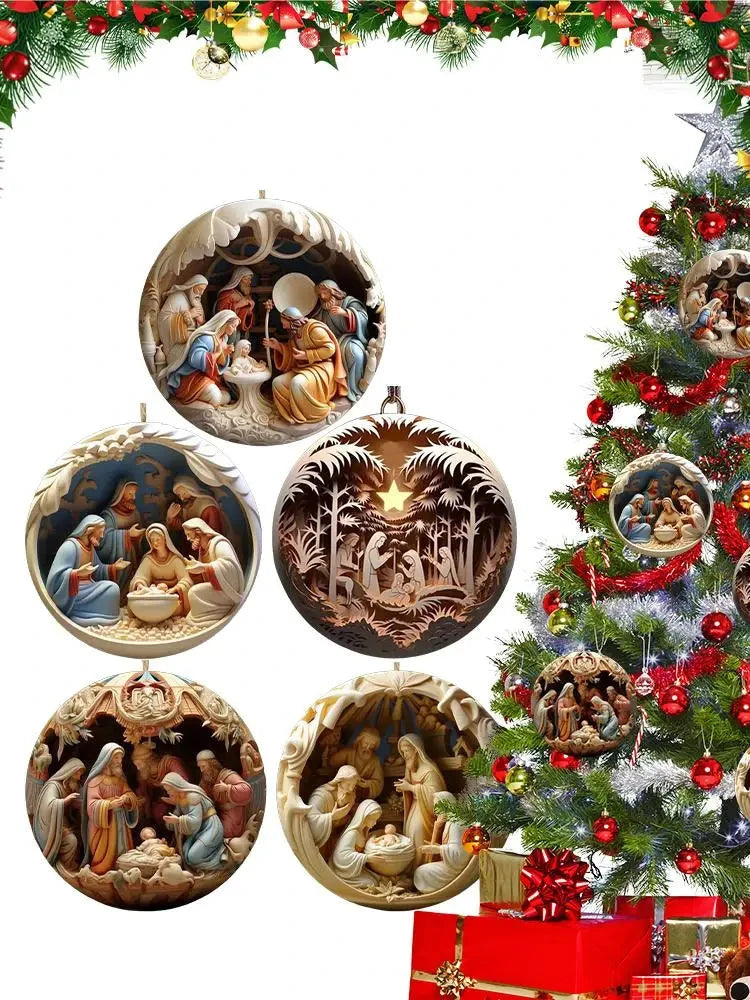 Christmas Tree Pendant Jesus Christ Hanging Ornaments Christmas Tree Ornament Christian Gifts Exquisite Xmas Ornaments Good Vibrations