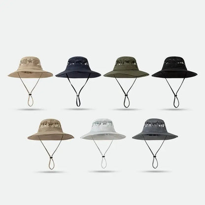 Summer Hats For Men Women Unisex Cowboy Hat Big Brim Fishing Hat Outdoor Fisherman Cap Sunscreen Mountaineering Hiking Sun Hat Good Vibrations