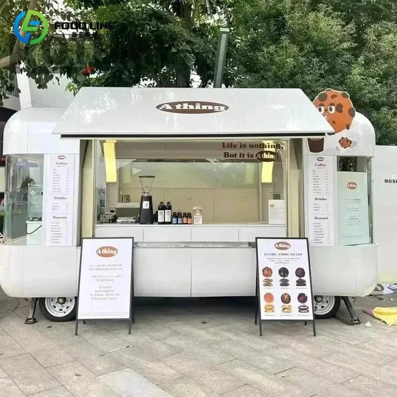 Heavy Duty Customized Street Mobile Food Truck Trailer for Street Vending Ice Cream Pizza Bbq Food Trailer with Warranty Good Vibrations