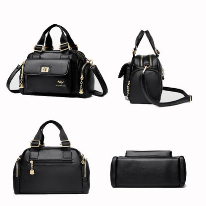 Luxury Designer Purse and Handbag Fashion High Quality Women's Shoulder Bag Large Capacity Soft Leather Locomotive Crossbody Bag Good Vibrations