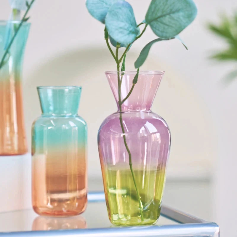 Nordic Mini Vase Creative Flower Vases Decorative Glass Bottles Wedding Centerpieces Home Decor Decoration Good Vibrations