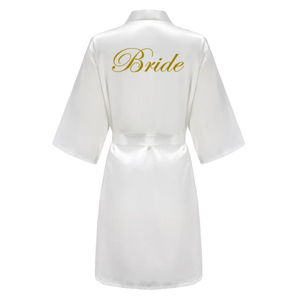 Wedding Bride Bridesmaid Robes for Women Bridal Party Gifts Team Dress Gown Silk Satin Sleepwear Kimono Sexy Summer Bathrobe Good Vibrations