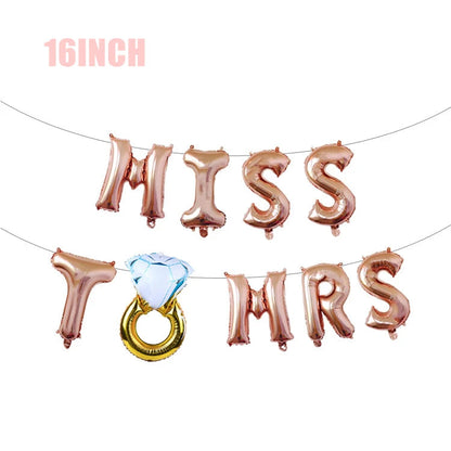 Bride To Be Balloons Rose Gold Letters Foil Balloon Team Wedding Decorations Bachelorette Party Supplies Good Vibrations