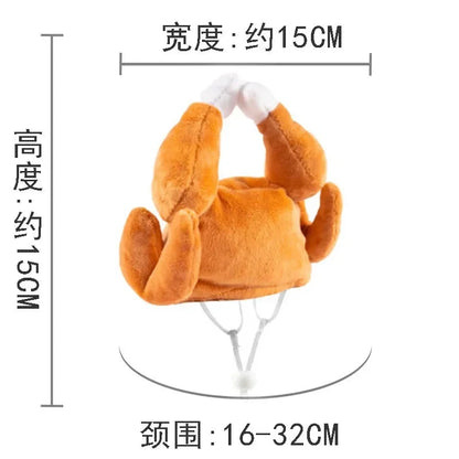 Cute Cat Turkey Hat Funny Hand-made Banana Puppy Caps Pets Halloween Party Cosplay Headwear Adjiustable Cat Hat Hair Decoration Good Vibrations
