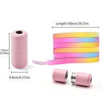 1Pair No Tie Shoe Laces Colorful Buckle Shoelaces Pearl Light Colorful Fashion Without Ties Elastic Laces Sneaker Kids Adult Good Vibrations