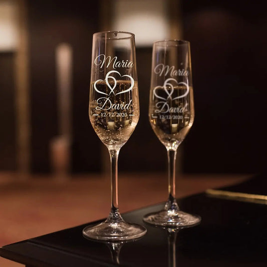 Set of 2 Personalized Mr. And Mrs. Wedding Toasting Flutes Wedding Glasses Custom Bride and Groom Toasting Glasses Good Vibrations