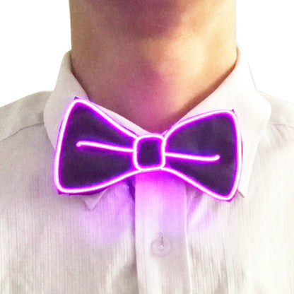 Flashing Neon Light LED Tie Halloween Christmas Dance Supplies Wedding Performance Decoration Luminous EL Wire Necktie Good Vibrations