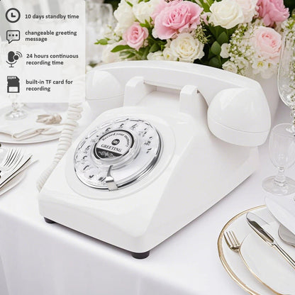 White Voice Recording Audio Guest Book – Guest Book Phone for Weddings, Bridal Showers, Anniversaries,Unique Wedding Gift Good Vibrations
