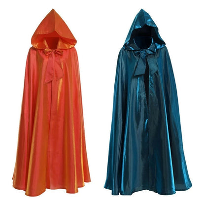 Halloween Party Costume Women Men Adult Long Robe Hooded Cloak Witchcraft Christmas Holiday Solid Color Medieval Cape Good Vibrations