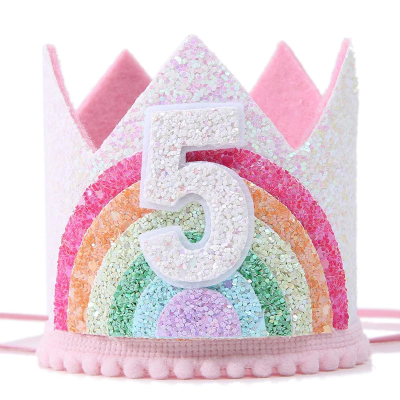 1st Birthday Party Decor Hat Kids 1 2 3 Year Happy Birthday Boy Girl Crown Hat First Happy Birthday Party Baby Shower Decoration Good Vibrations