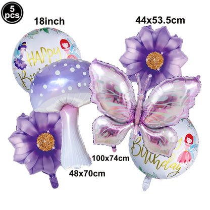 Fairy Party Supplies for Girl Birthday Fairies Enchanted Themed Baby Shower Party Decor Garden Flower Disposable Tableware Decor Good Vibrations