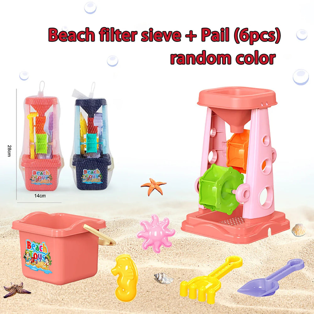 Children's beach toy sets: shovels, beach buckets, funnel tools, summer outdoor water play toys for babies Good Vibrations