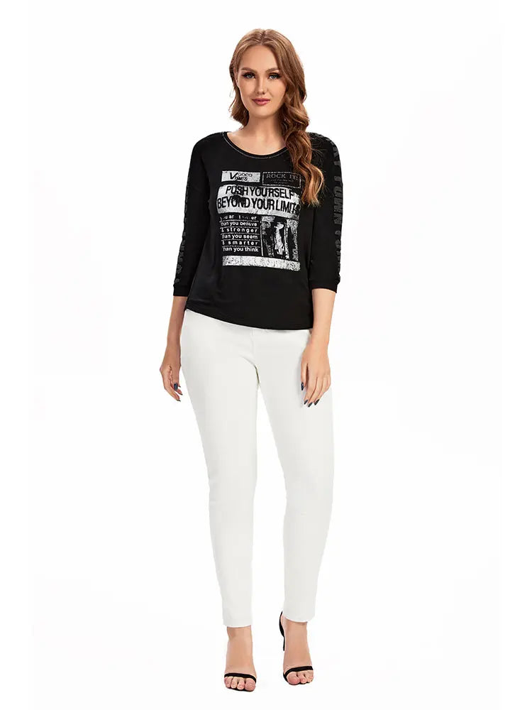 Womens plus size woven round neck shirt belongs to the category of womens clothing Good Vibrations