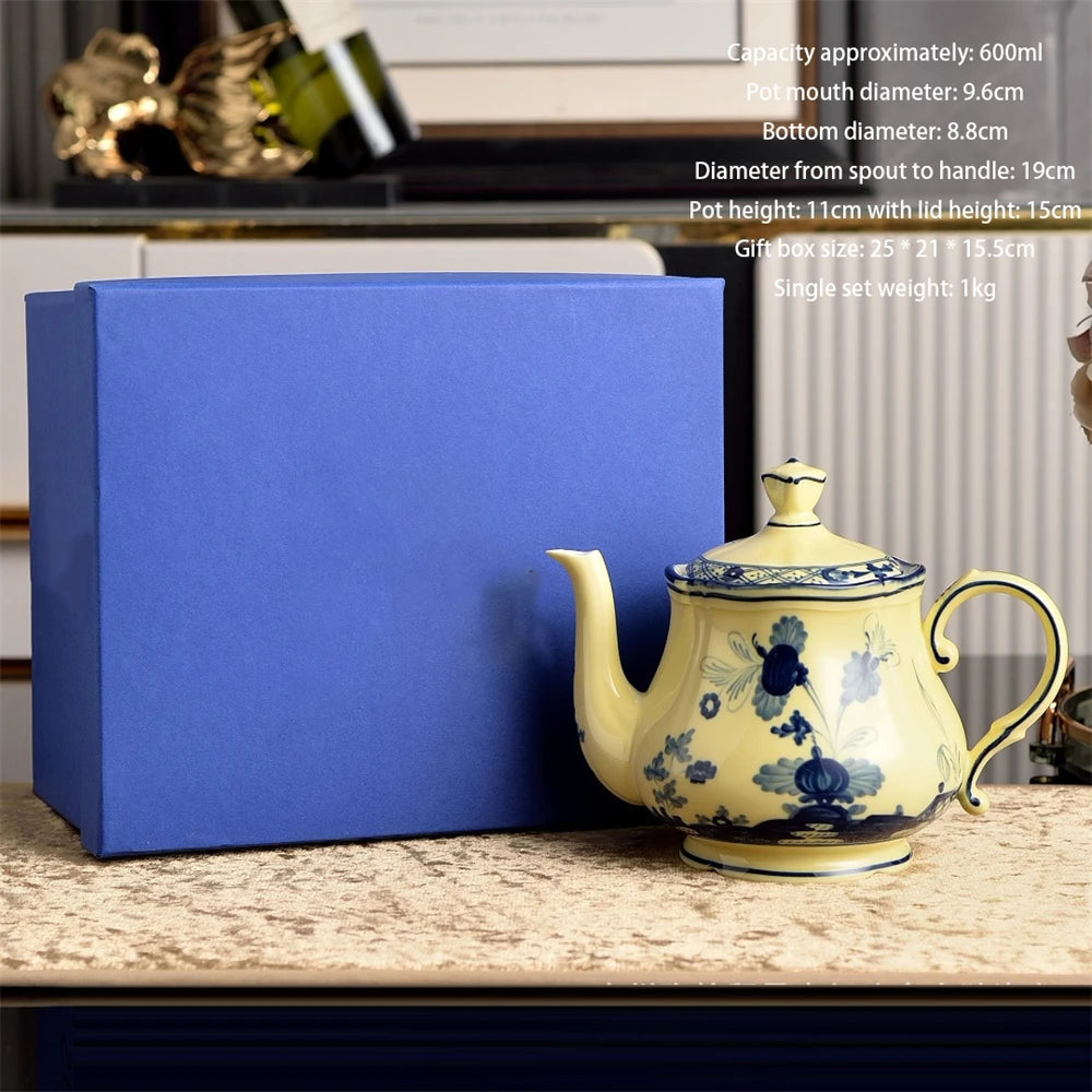 Italian Ceramic Tableware Household Jewelry Box Teapot Sugar Pot Milk Pot Kitchen Supplies Dim Sum Plate Fruit Plate Tableware Good Vibrations