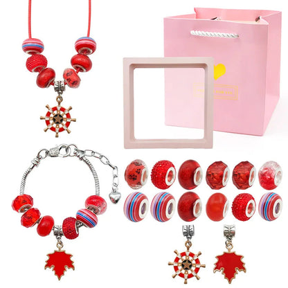 Charm Bracelet Making Kit for Girls Kids Jewelry Making Kit DIY Charm Bracelet Necklace Kit for Crafts Birthday Easter Gifts Good Vibrations