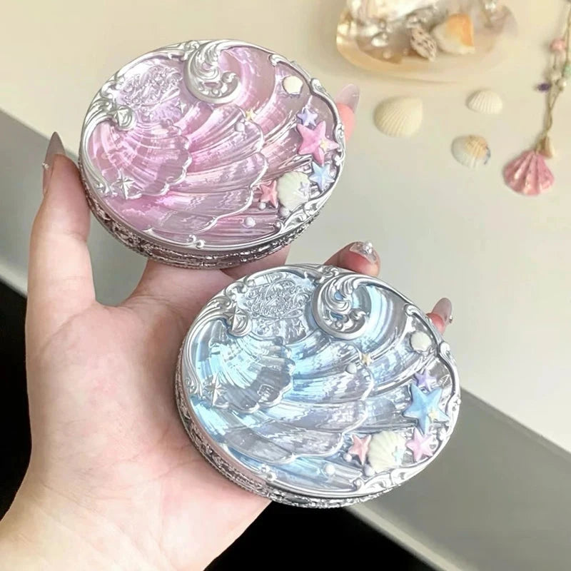 Flower Knows Shell Pearl Collection Baked Powder Mixed Color Honey Powder Clear Matte Makeup Setting Powder Natural Bronze Glow Good Vibrations