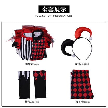 Women Clown Costume Circus Performance Outfit Role Play Uniform Carnival Party Fancy Outfit Scary Halloween Costume Good Vibrations