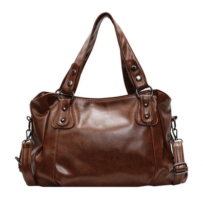Retro Brand Roomy Shoulder Bag Female Luxury Solid Color Classic Crossbody Bag Large Capacity Style Soft PU Leather Tote Bag Good Vibrations