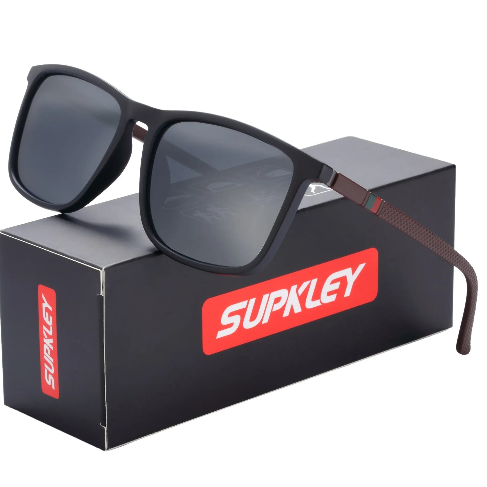 SUPKLEY Sports Sunglasses for Men Polarized Comfortable Wear Square Sun Glasses Male Light Weight Eyewear Accessory with Origina Good Vibrations