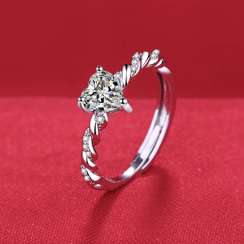 925 Sterling Silver Ring Hot AAA Zircon adjustable Size Engagement Rings For Women Wedding Ring Party Fashion Nice Jewelry Gift Good Vibrations