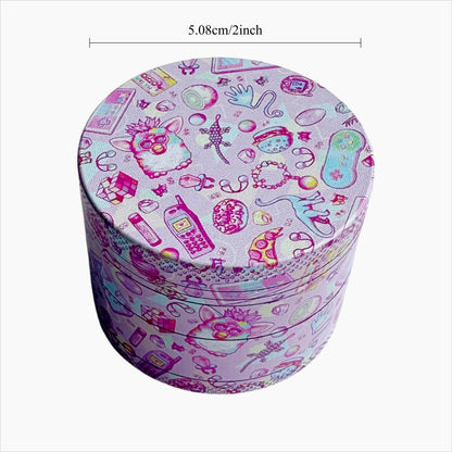 2 Pieces Cute Elf Cartoon Metal Rolling Tray and Herb Grinder Smoking Kit Good Vibrations