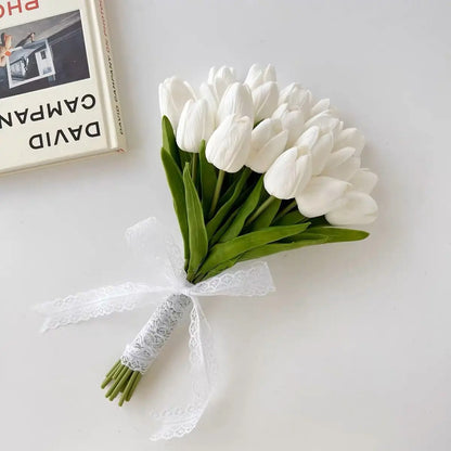 New White Wedding Bouquet Handmade Artificial Flower Calla Buque Casamento Bridal Bouquet for Wedding Decorations - Good Vibrations