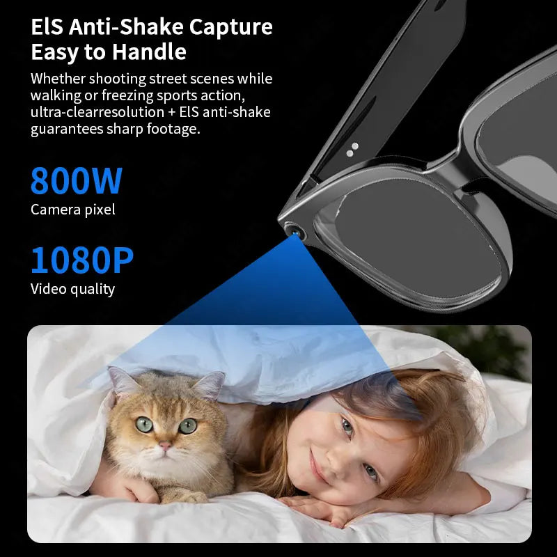 AI Glasses Smart Glasses 800W HD Photo And Video Recording Real-Time Translation Men Glasses For Women Anti-Blue Light Men Gift Good Vibrations